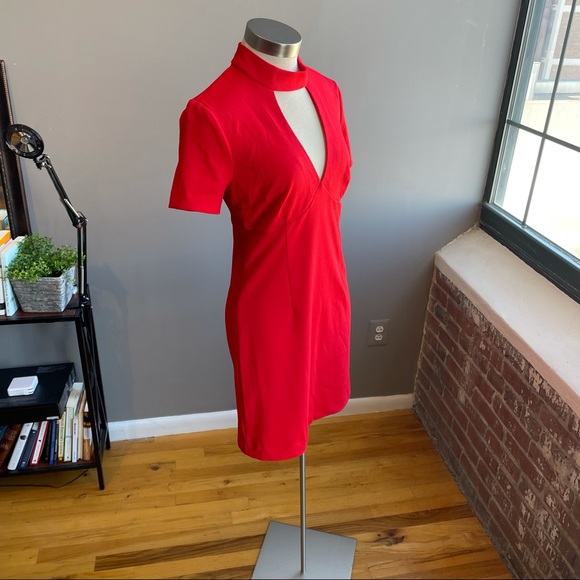 NWT- Trina Turk Campari Red Choker Dress, 6 - Picture 1 of 13